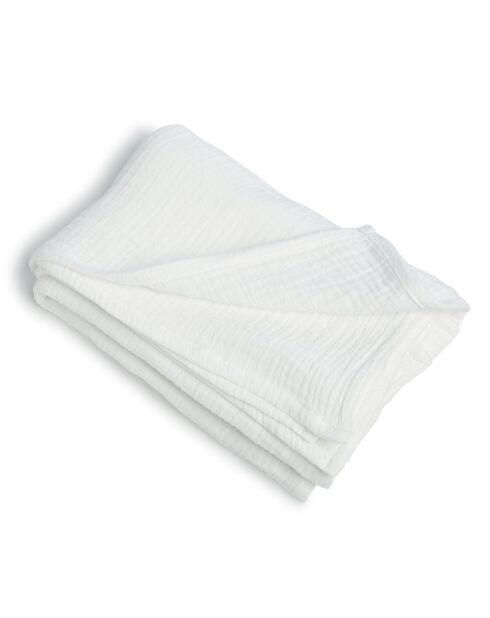 Lot de 4 serviettes de table gaze de coton Carla blanches - 40x40 cm
