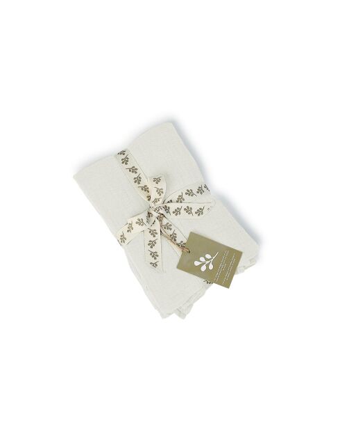 Lot de 4 serviettes de table gaze de coton Carla blanches - 40x40 cm