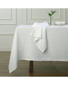Lot de 4 serviettes de table gaze de coton Carla blanches - 40x40 cm