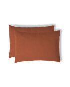 Lot de 2 Taies d'oreiller gaze de coton Carla rouge toscane