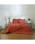 Lot de 2 Taies d'oreiller gaze de coton Carla rouge toscane