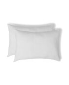 Lot de 2 Taies d'oreiller gaze de coton Carla blanches