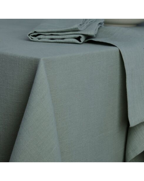 Mantel Louis de tela de algodón verde celadón - 150x250 cm