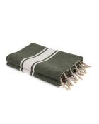 Fouta XXL in cotone verde kaki St Tropez - 200x200 cm