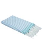 Pareo fouta in cotone Bora Bora blu pallido/verde turchese - 100x200 cm