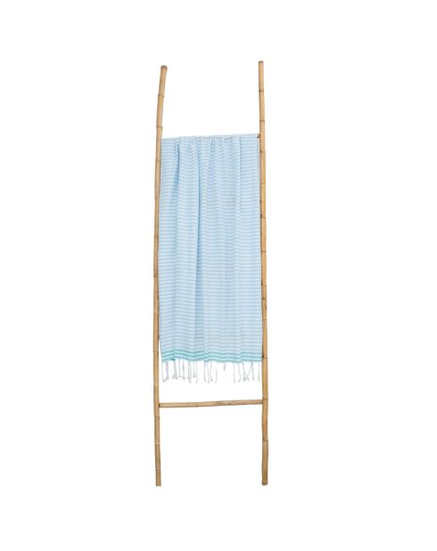 Pareo fouta in cotone Bora Bora blu pallido/verde turchese - 100x200 cm