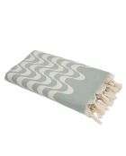 Cabana Aquagrüner Jacquard-Baumwoll-Fouta - 100x200 cm