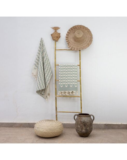 Cabana Aquagrüner Jacquard-Baumwoll-Fouta - 100x200 cm