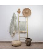 Cabana Aquagrüner Jacquard-Baumwoll-Fouta - 100x200 cm