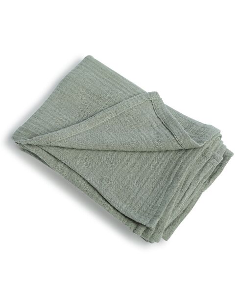 Lot de 4 serviettes de table gaze de coton Carla vert céladon - 40x40 cm