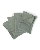 Lot de 4 serviettes de table gaze de coton Carla vert céladon - 40x40 cm