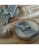 Lot de 4 serviettes de table gaze de coton Carla vert céladon - 40x40 cm