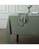 Lot de 4 serviettes de table gaze de coton Carla vert céladon - 40x40 cm
