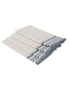Set von 4 Mahdia Baumwollservietten weiß/jeansblau - 45x45 cm