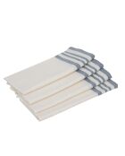 Set von 4 Mahdia Baumwollservietten weiß/jeansblau - 45x45 cm