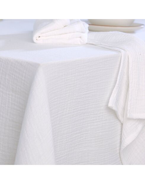 Mantel de gasa de algodón blanco Carla