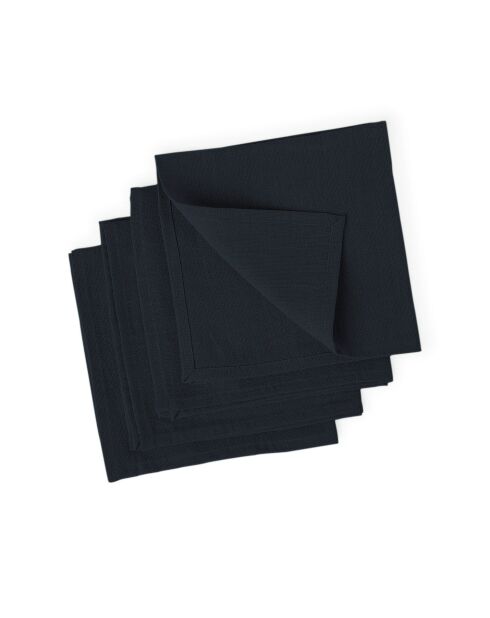 Lot de 4 serviettes de table lin lavé Paul fusain - 45x45 cm
