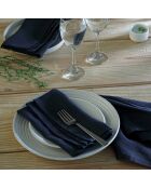 Lot de 4 serviettes de table lin lavé Paul fusain - 45x45 cm