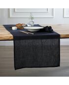 Lot de 4 serviettes de table lin lavé Paul fusain - 45x45 cm