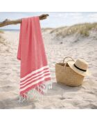 Fouta Newport in cotone malabar rosa - 100x200 cm