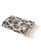 Fouta in cotone jacquard leopardato naturale - 100x200 cm