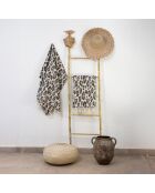 Fouta in cotone jacquard leopardato naturale - 100x200 cm