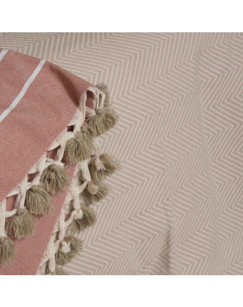 Baumwollplaid Amsterdam helltaupe