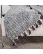 Mittelgraues Plaid aus Megève-Baumwolle