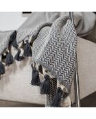 Mittelgraues Plaid aus Megève-Baumwolle
