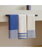 Set aus 3 griechischen blauen Mahdia-Baumwollgeschirrtüchern - 45x70 cm