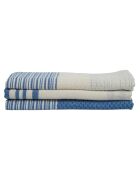 Set aus 3 griechischen blauen Mahdia-Baumwollgeschirrtüchern - 45x70 cm