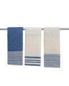 Set aus 3 griechischen blauen Mahdia-Baumwollgeschirrtüchern - 45x70 cm