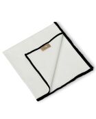 Lot de 4 serviettes de table toile de coton Jules blanches/noires - 45x45 cm