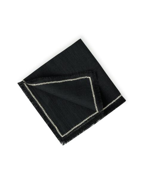 Lot de 4 serviettes de table lin lavé Gabriel fusain/sable - 45x45 cm