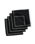 Lot de 4 serviettes de table lin lavé Gabriel fusain/sable - 45x45 cm