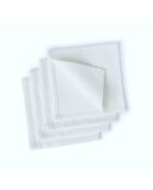 Lot de 4 serviettes de table toile de coton Louis blanches - 45x45 cm