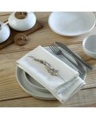 Lot de 4 serviettes de table toile de coton Louis blanches - 45x45 cm