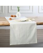Lot de 4 serviettes de table toile de coton Louis blanches - 45x45 cm