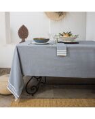 Mahdia blaue Jeanstischdecke aus Baumwolle und 8 Servietten