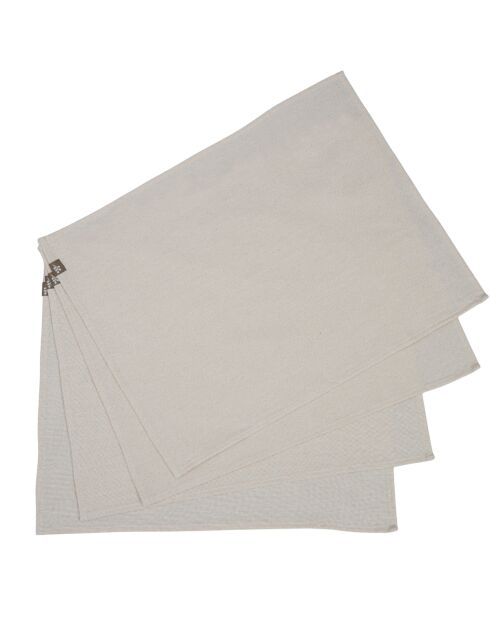 4 Set de table en coton Colette taupe clair - 35x50 cm