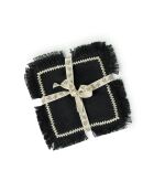 Untersetzer Gabriel aus Leinen, anthrazit/sandgewaschen, 10 x 10 cm, 4 Stück