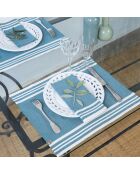 4 Mahdia Tischset aus Baumwolle petrolblau - 35x50 cm