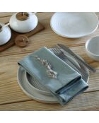Lot de 4 serviettes de table toile de coton Louis vert céladon - 45x45 cm