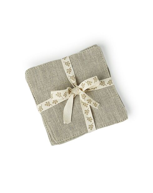 Lot de 4 Sous verres toile de coton Louis naturels - 10x10 cm
