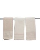 Set von 3 Mahdia Geschirrtüchern aus Baumwolle helltaupe - 45x70 cm