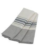 Lot de 3 Torchon en coton Louise taupe - 45x70 cm