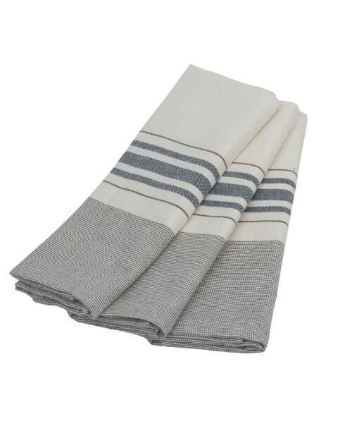 Lot de 3 Torchon en coton Louise taupe - 45x70 cm
