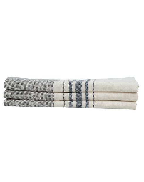 Lot de 3 Torchon en coton Louise taupe - 45x70 cm