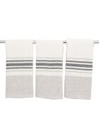 Lot de 3 Torchon en coton Louise taupe - 45x70 cm