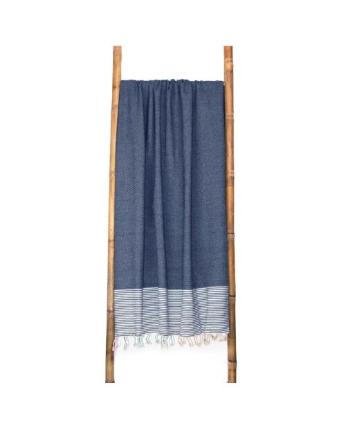 Set aus 2 Baumwollfoutas Ericeira Blue Jean - 100x200 cm
